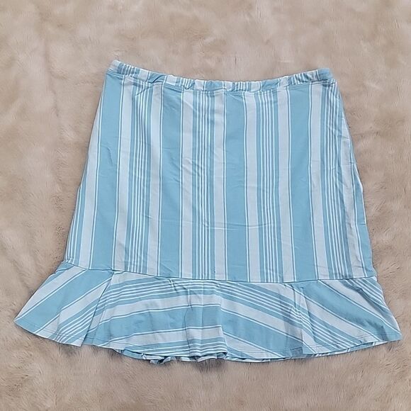 ** HOST PICK ** PATAGONIA BLUE AND WHITE STRIPED ALPINE VALLEY SKIRT, SIZE LARGE - Picture 7 of 11